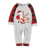 Christmas Matching Family Pajamas Merry Christmas Penguin Deer Gray Pajamas Set