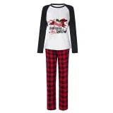 Christmas Matching Family Pajamas Dachshund Through the Snow Plaids White Pajamas Set