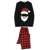Christmas Matching Family Pajamas Luminous Glowing Santa Christmas Black Pajamas Set