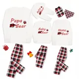 Christmas Matching Family Pajamas Papa Mama and Baby Bear Family White Pajamas Set