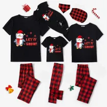 Christmas Matching Family Pajamas Let It Snow Penguin Black Pajamas Set