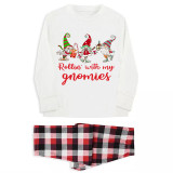 Christmas Matching Family Pajamas Rollin' with My Three Gnomies White Pajamas Set