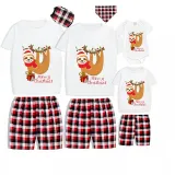 Christmas Matching Family Pajamas Sloth Christmas Gift Gray Short Pajamas Set