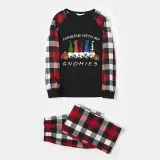 Christmas Matching Family Pajamas Hanging with My Friends Gnomies Black Red Pajamas Set
