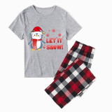 Christmas Matching Family Pajamas Let It Snow Penguin White Short Pajamas Set