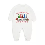 Christmas Matching Family Pajamas Hanging with My Friends Gnomies White Pajamas Set