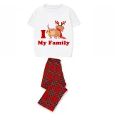 Christmas Matching Family Pajamas I Love My Family Dachshund White Short Pajamas Set