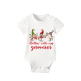 Christmas Matching Family Pajamas Rollin' with My Three Gnomies White Short Pajamas Set