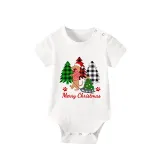 Christmas Matching Family Pajamas Merry Christmas Dachshund Tree White Short Pajamas Set