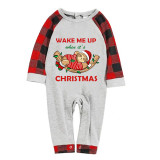 Christmas Matching Family Pajamas Wake Me Up When It's Christmas Gray Pajamas Set