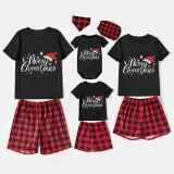 Christmas Matching Family Pajamas Luminous Glowing Merry Christmas Hat Short Pajamas Set