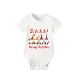 Christmas Matching Family Pajamas LA LA LA LA Gnomies Merry Christmas Gray Short Pajamas Set