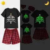 Christmas Matching Family Pajamas Luminous Glowing We Are Family Tree Short Pajamas Set