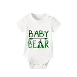 Christmas Matching Family Pajamas Papa Mama and Baby Bear Green Pajamas Set