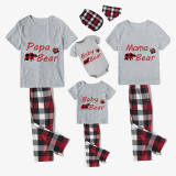 Christmas Matching Family Pajamas Papa Mama and Baby Bear Family Gray Short Pajamas Set