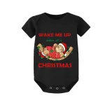 Christmas Matching Family Pajamas Wake Me Up When It's Christmas Black Pajamas Set