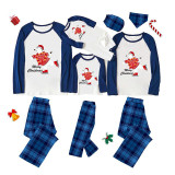 Christmas Matching Family Pajamas Skating Bear Merry Christmas Blue Pajamas Set