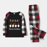 Christmas Matching Family Pajamas LA LA LA LA Gnomies Merry Christmas Black Red Pajamas Set