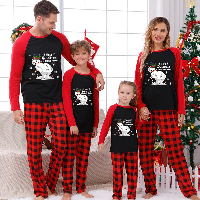 Christmas Matching Family Pajamas How Snowflakes are Really Made Red Pajamas Set
