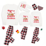 Christmas Matching Family Pajamas Have A Lazy Christmas White Pajamas Set