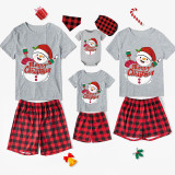 Christmas Matching Family Pajamas Merry Christmas Snowman White Short Pajamas Set