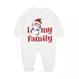 Christmas Matching Family Pajamas I Love My Family Penguin White Pajamas Set