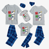 Christmas Matching Family Pajamas Hohoho Penguin Blue Pajamas Set