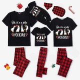Christmas Matching Family Pajamas Funny Penguins It's a Jolly Holiday Black Pajamas Set