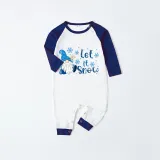 Christmas Matching Family Pajamas Snowflake Gnome Let It Snow Blue Pajamas Set