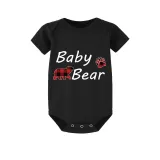 Christmas Matching Family Pajamas Papa Mama and Baby Bear Family Black Pajamas Set