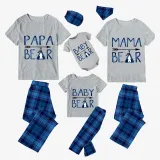 Christmas Matching Family Pajamas Papa Mama and Baby Bear Blue Pajamas Set