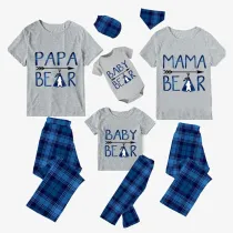 Christmas Matching Family Pajamas Papa Mama and Baby Bear Blue Pajamas Set