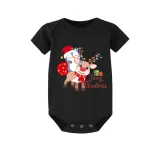 Christmas Matching Family Pajamas Merry Christmas Penguin Deer Black Pajamas Set