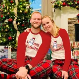 Christmas Matching Family Pajamas I Love My Family Penguin Gray Pajamas Set