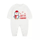 Christmas Matching Family Pajamas Let It Snow Penguin White Pajamas Set
