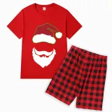 Christmas Matching Family Pajamas Luminous Glowing Santa Christmas Short Pajamas Set