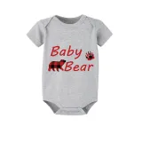 Christmas Matching Family Pajamas Papa Mama and Baby Bear Family Gray Short Pajamas Set