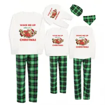 Christmas Matching Family Pajamas Wake Me Up When It's Christmas Green Pajamas Set
