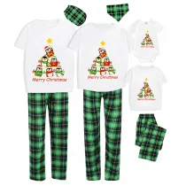 Christmas Matching Family Pajamas Penguins Tree Merry Christmas Green Pajamas Set