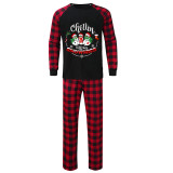 Christmas Matching Family Pajamas Wreath Chillin with Snowmies Black Pajamas Set