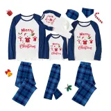Christmas Matching Family Pajamas Three Bear Snowman Merry Christmas Blue Pajamas Set