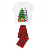 Christmas Matching Family Pajamas Christmas Tree Gift Penguins Gray Short Pajamas Set