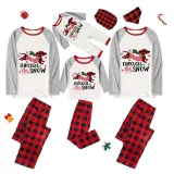 Christmas Matching Family Pajamas Dachshund Through the Snow Plaids White Pajamas Set