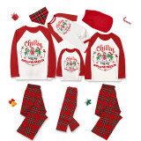 Christmas Matching Family Pajamas Wreath Chillin with Snowmies Gray Pajamas Set