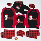 Christmas Matching Family Pajamas Let It Snow Penguin Red Pajamas Set
