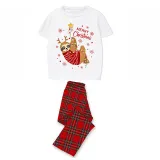Christmas Matching Family Pajamas Merry Christmas Sloth White Short Pajamas Set
