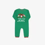 Christmas Matching Family Pajamas Sitting Gnimoes Green Strips Pajamas Set