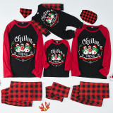 Christmas Matching Family Pajamas Wreath Chillin with Snowmies Red Pajamas Set