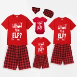 Christmas Matching Family Pajamas Luminous Glowing What The Elf Short Pajamas Set