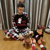 Christmas Matching Family Pajamas I Love My Family Penguin Red Pajamas Set
